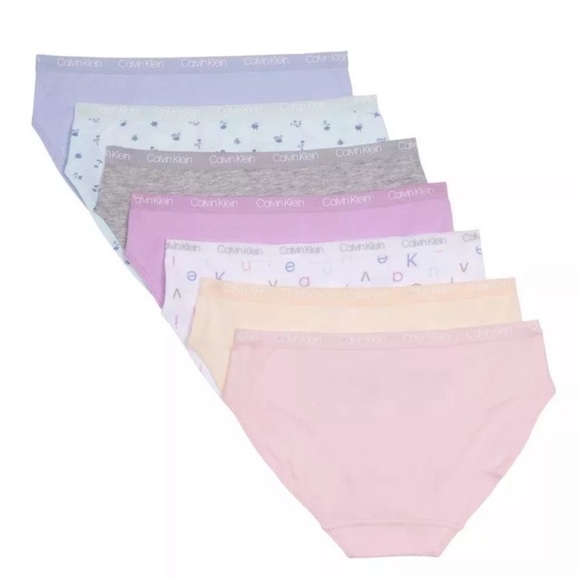 NWT Calvin Klein Underwear 7 pack Girls Bikini - size XL comfy stretch cotton - Picture 3 of 8